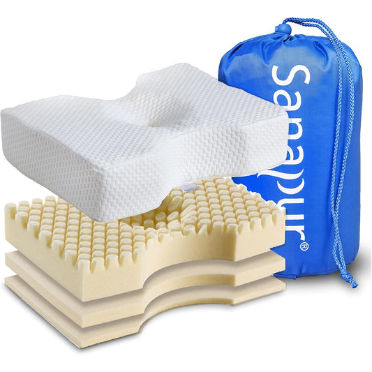 Sanapur Orthopaedic Side Sleeper Pillow with Adjustable Memory Foam