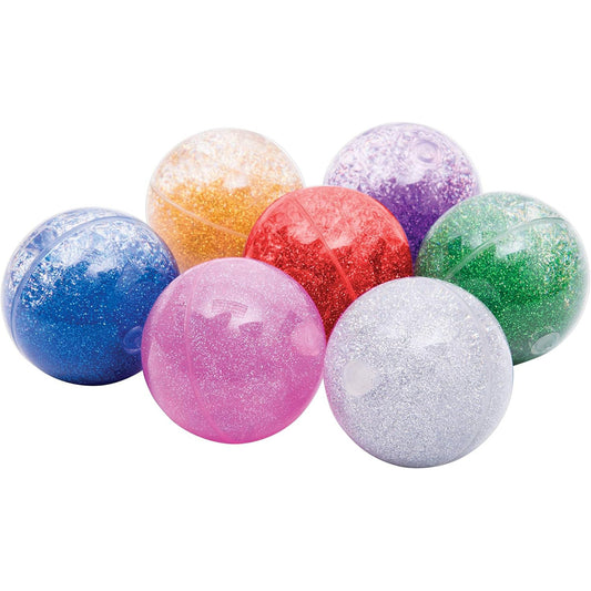 TickiT Sensory Rainbow Glitter Balls Set - 7 Water-Filled Bouncy Toys