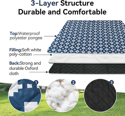 OESSUF Picnic Blanket Waterproof 200x200cm 3-Layer Extra Large