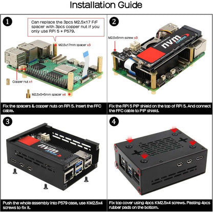Geekworm P579 Metal Raspberry Pi 5 Case with M.2 Support - Gomix Brands Outlet