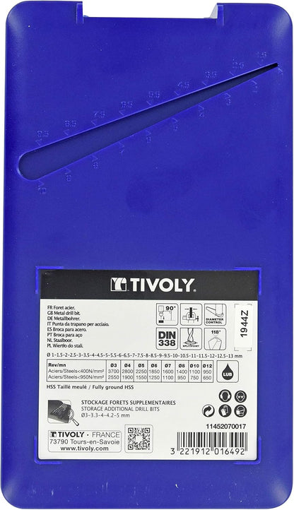 Tivoly T-Box HSS Metal Drill Bit Set, 1-13mm, Precision Drilling