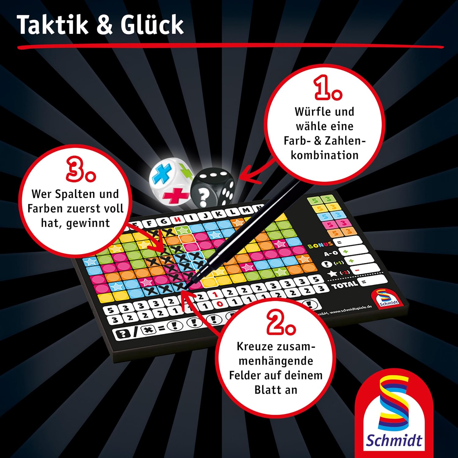 Schmidt Nochmal Dice Game – Colorful Quick Play for Families