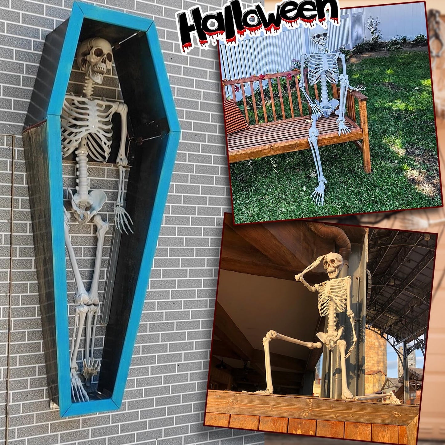 Life Size Halloween Skeleton Decor