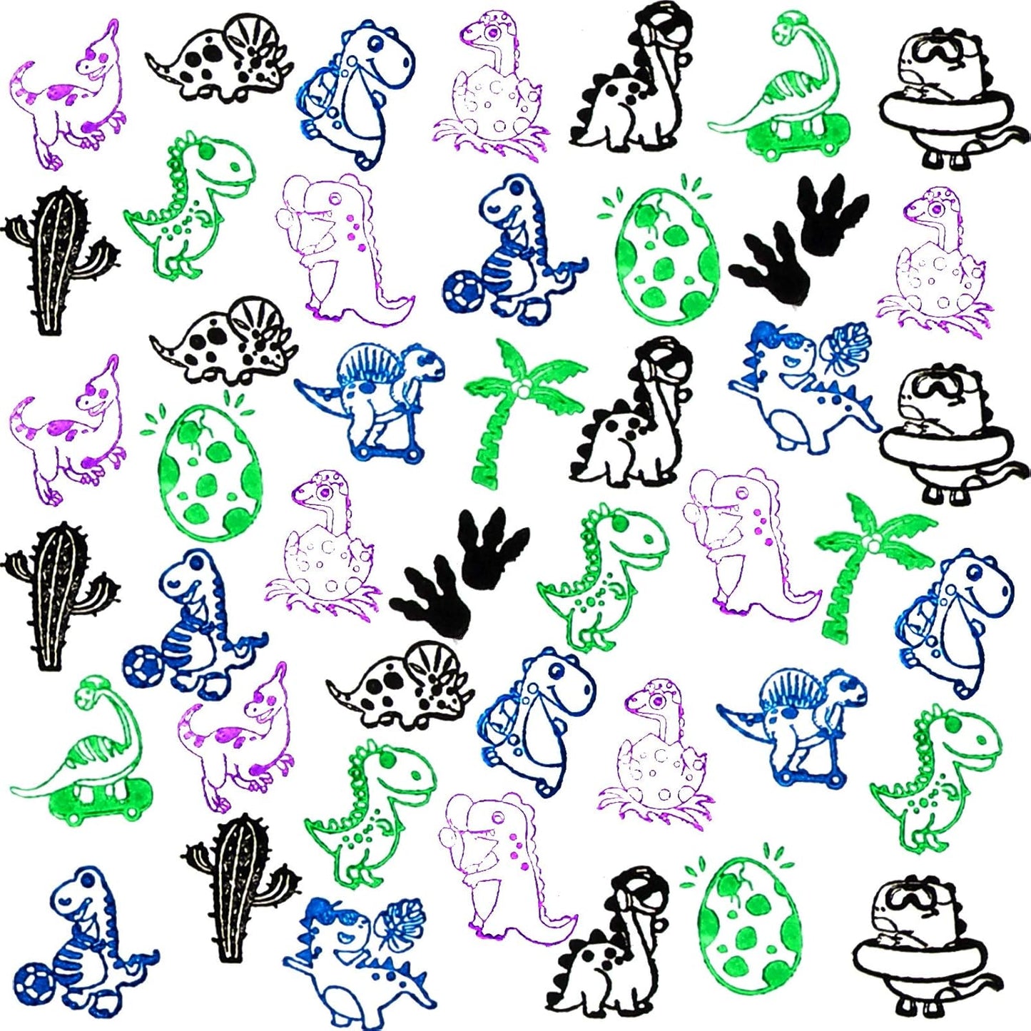 HOWAF 16-Piece Wooden Dinosaur Stamp Set with 4 Ink Pads for Kids