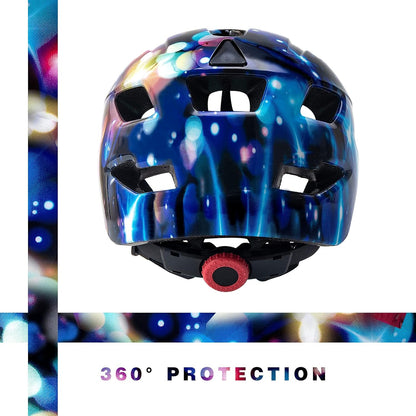 OnBros Star Blue Kids Bike Helmet with Adjustable Visor