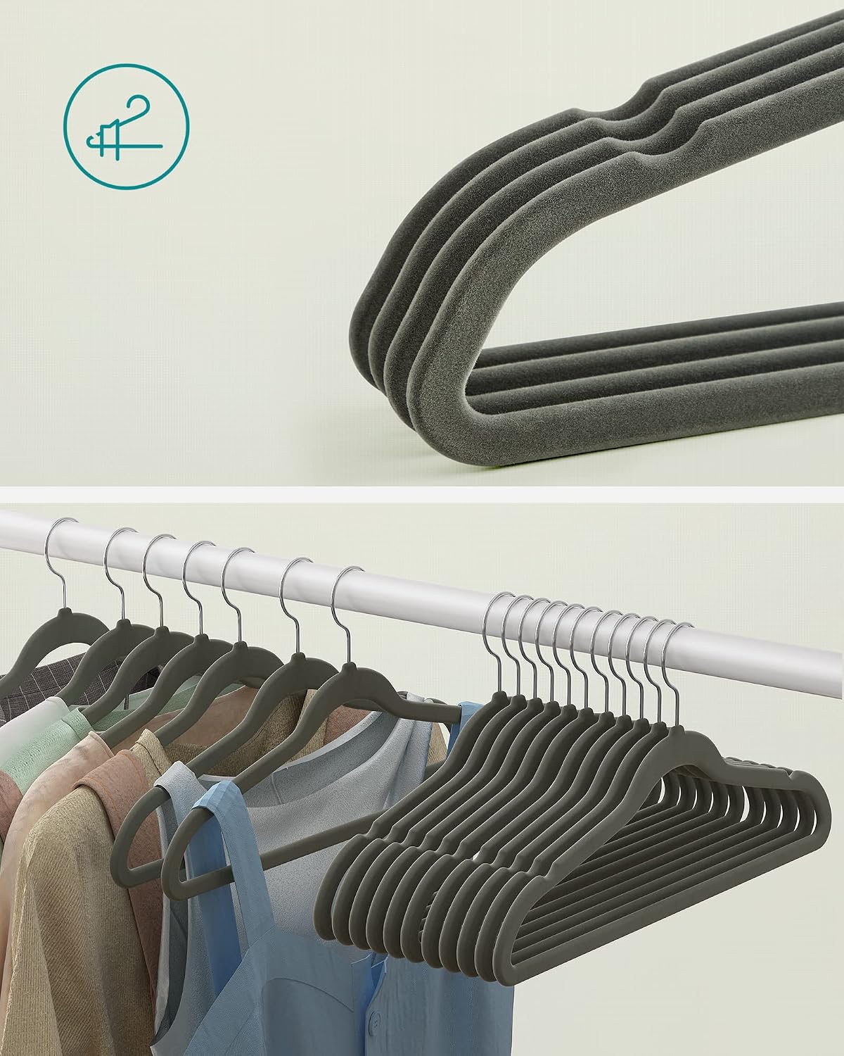SONGMICS Velvet Clothes Hangers 41.5cm CRF26V