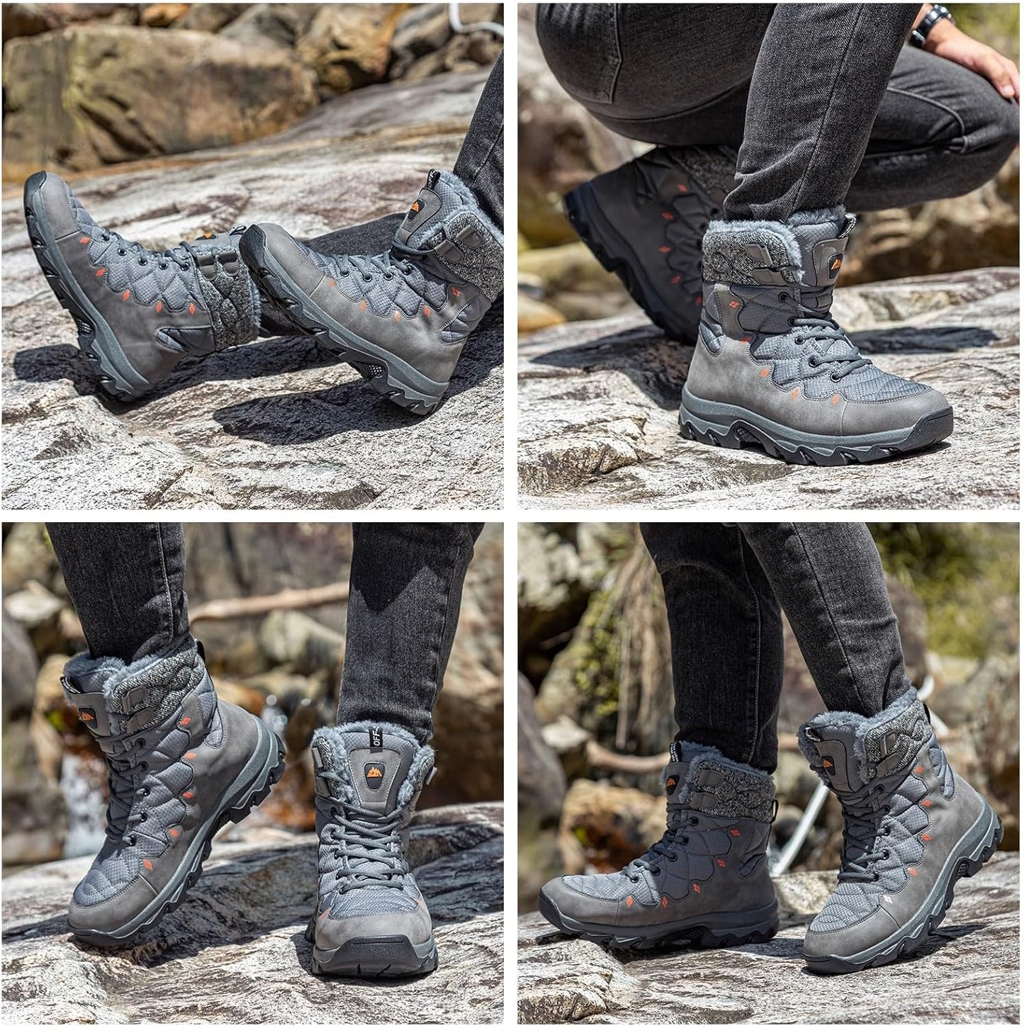 Men's Waterproof Snow Boots with Fur Lining and Anti‑Slip Grip