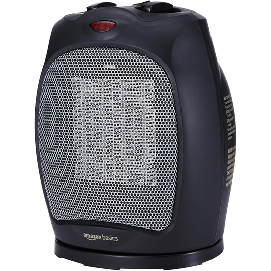 Amazon Basics 1800W Oscillating Ceramic Space Heater - Black