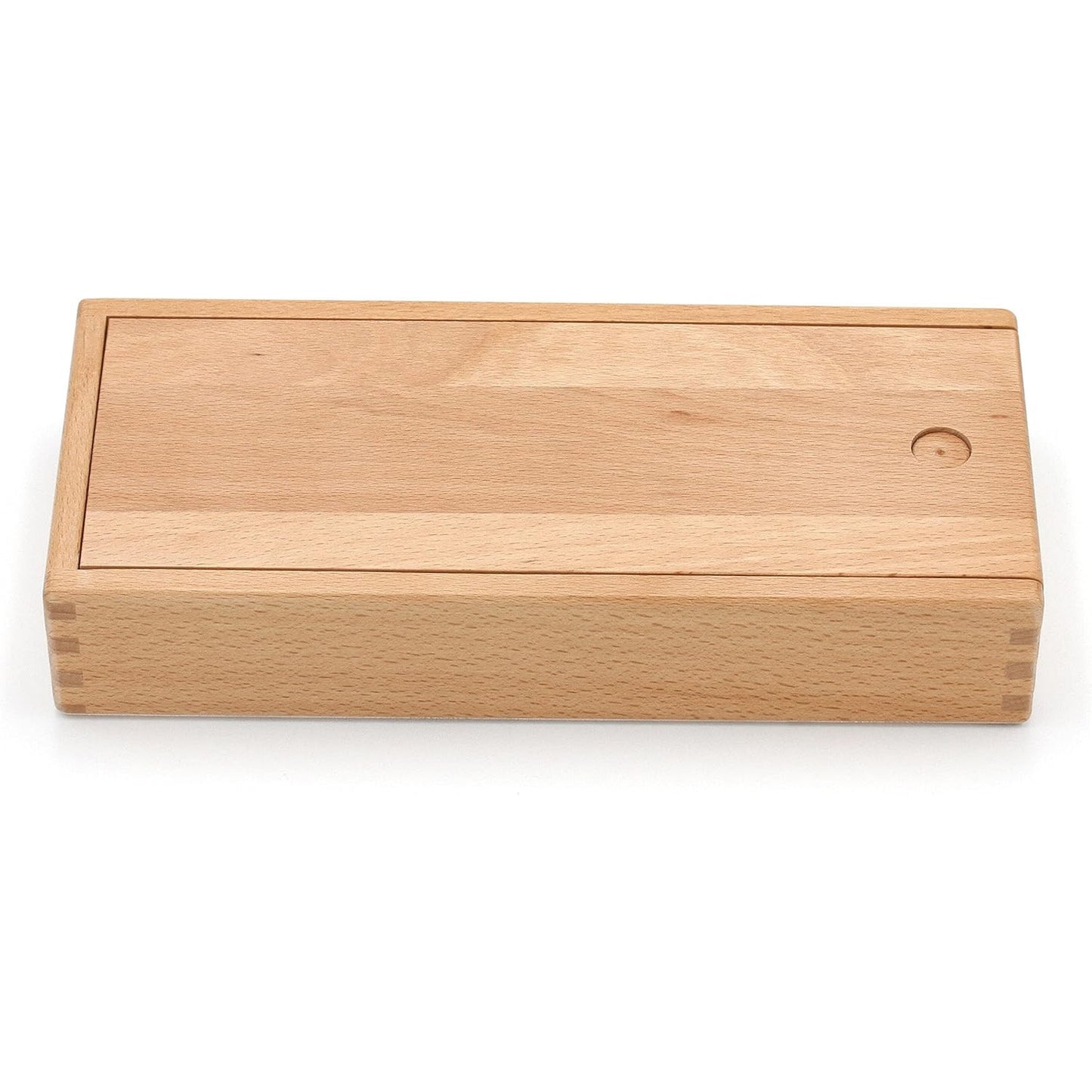 Premium Beech Wood Pencil Box with Magnetic Sliding Lid
