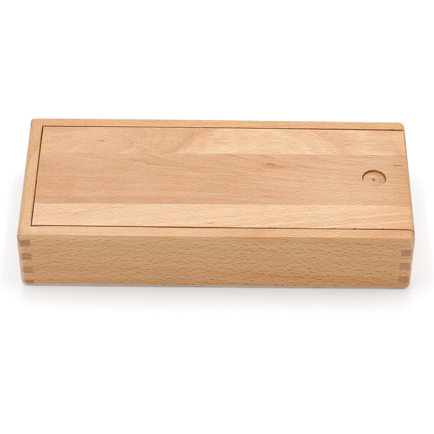 Premium Beech Wood Pencil Box with Magnetic Sliding Lid