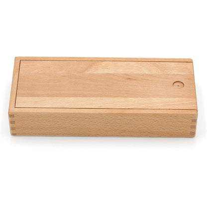 Premium Beech Wood Pencil Box with Magnetic Sliding Lid