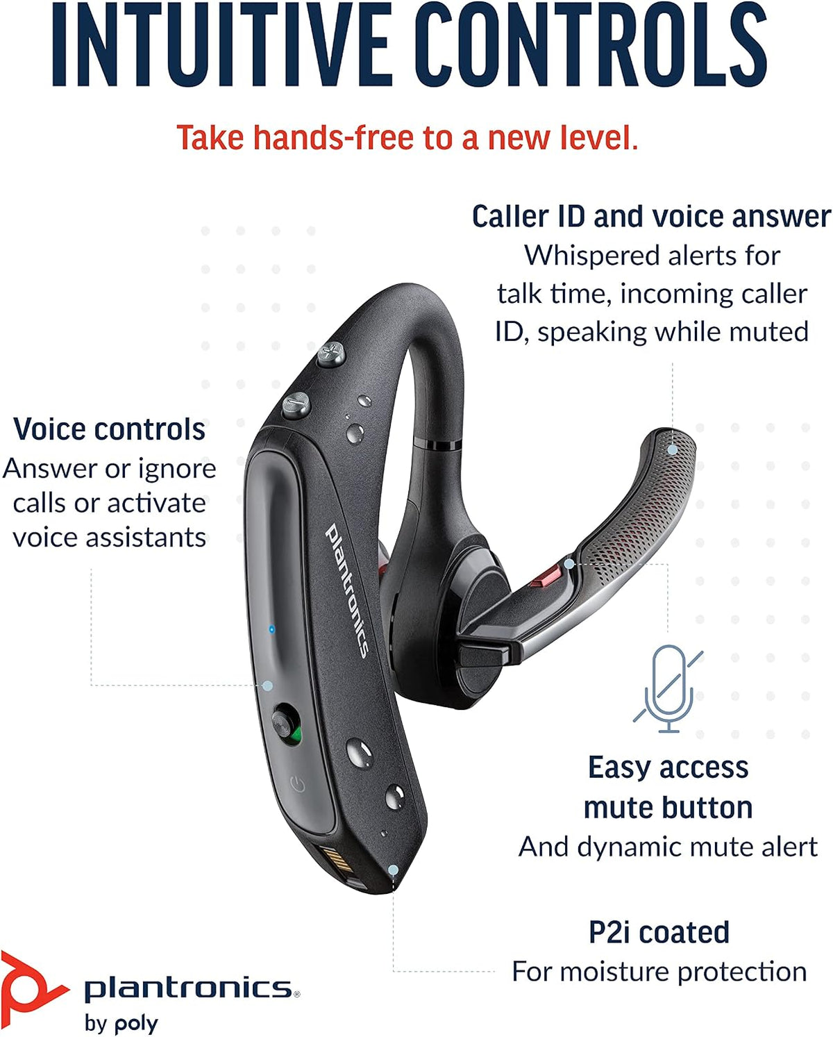 Plantronics Poly Voyager 5200 UC Wireless Headset Black