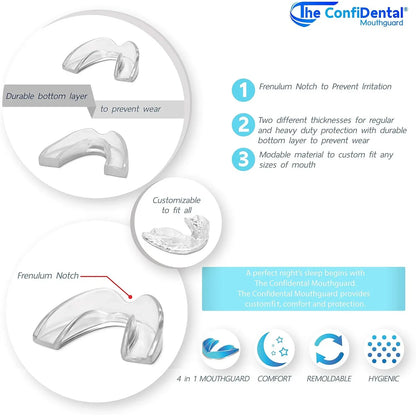ConfiDental Moldable Night Guard – 3‑Model Pack, BPA‑Free, Blue - Gomix Brands Outlet