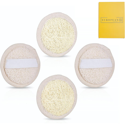Premium 4‑Piece Natural Facial Loofah Exfoliating Pads for Skin