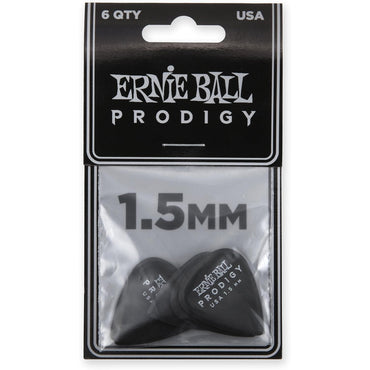 Ernie Ball Prodigy Black 1.5mm Guitar Pick Pack 6