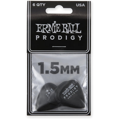 Ernie Ball Prodigy Black 1.5mm Guitar Pick Pack 6