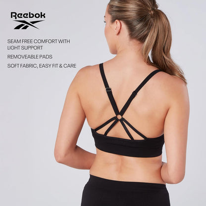Reebok Women's Seamless Sports Bra with Halter Neck High Support