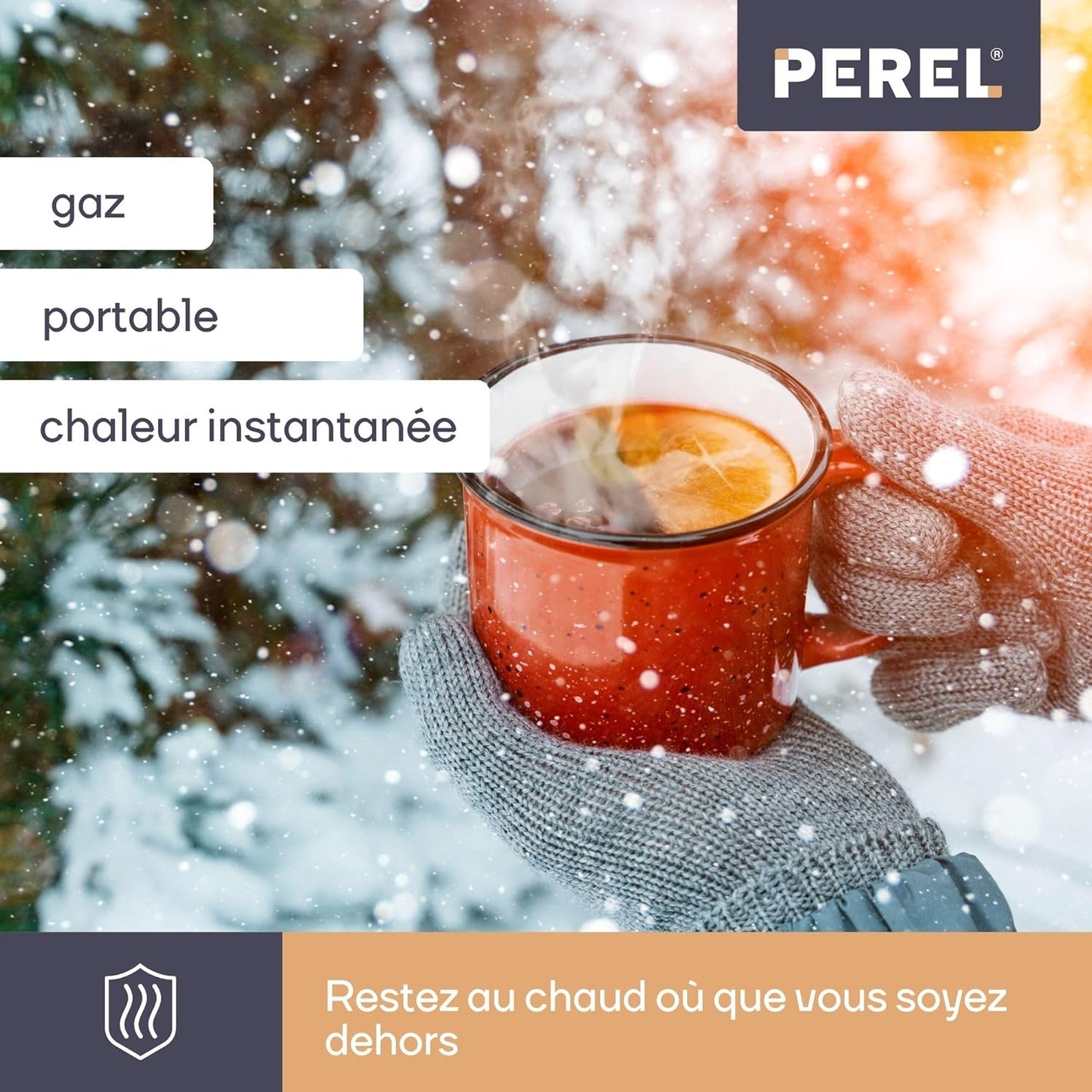 Perel FT5130 Portable 4500W Gas Radiant Heater for Outdoor Use