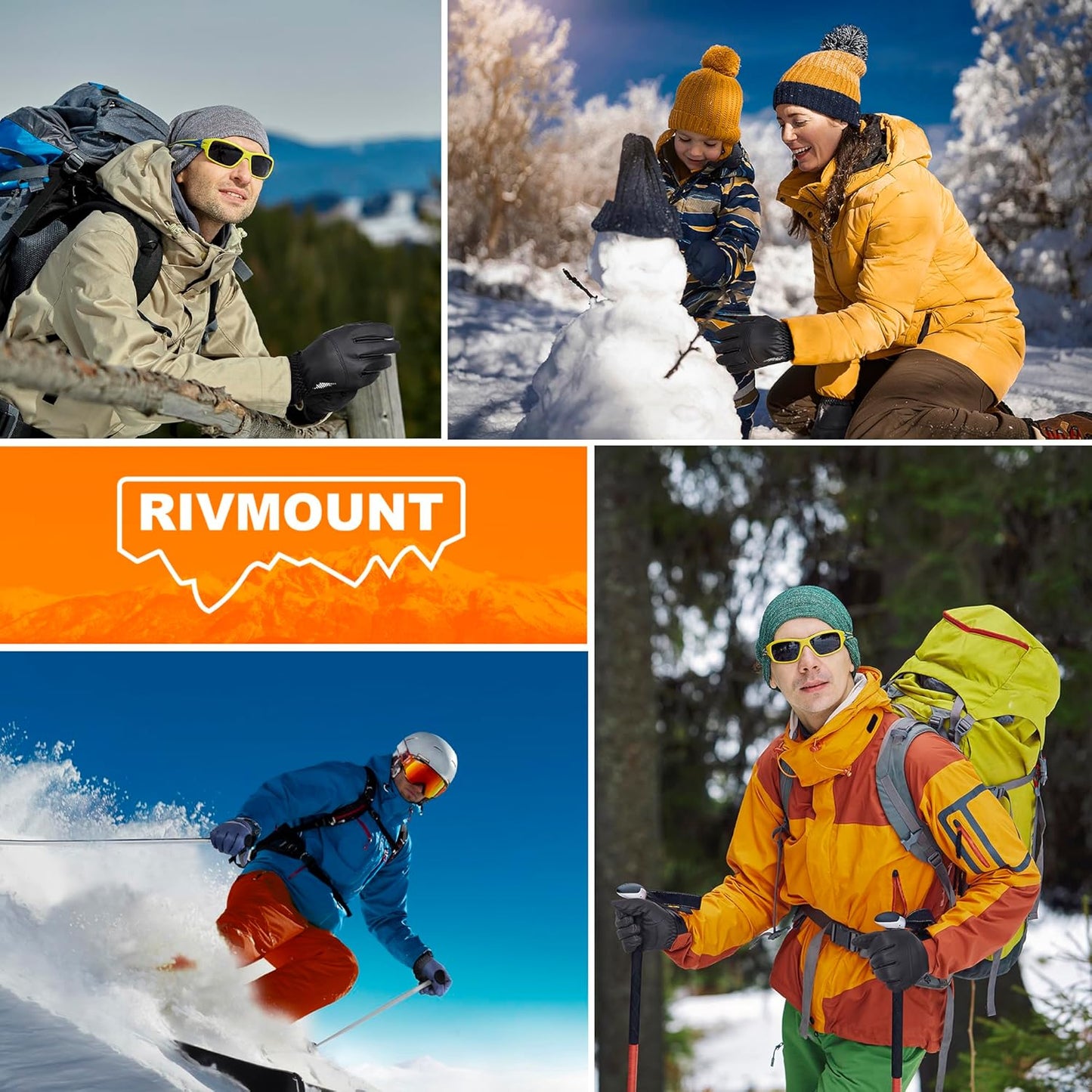 Rivmount Waterproof Winter Gloves – Touchscreen Warm Ski Cycling