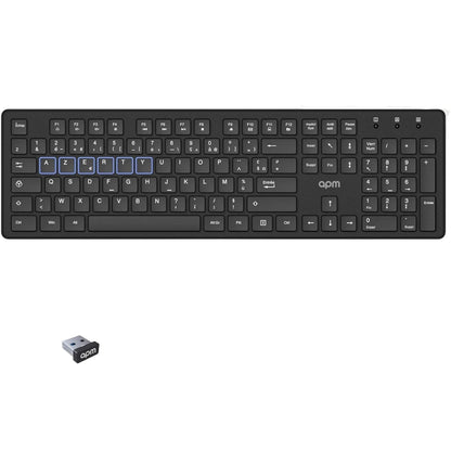 APM Wireless AZERTY French Keyboard with Multimedia Shortcuts, 2.4GHz