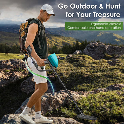 HIUYRFS Waterproof Rechargeable Metal Detector for Gold, Coins, Adjustable, All Ages