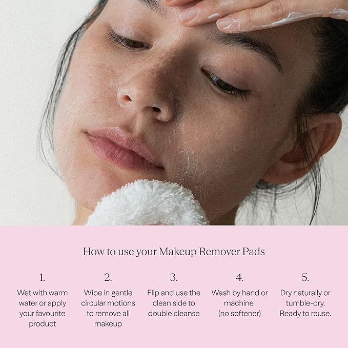 Waschies Colorful Reusable Washable Makeup Removal Pads – 6 Pack