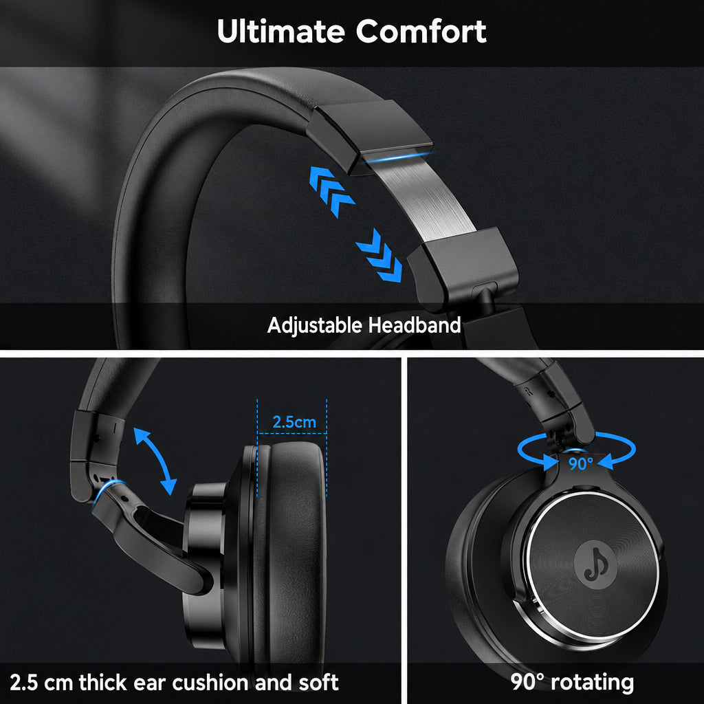 syndesmos Professional Over Ear Wired DJ Studio Headphones