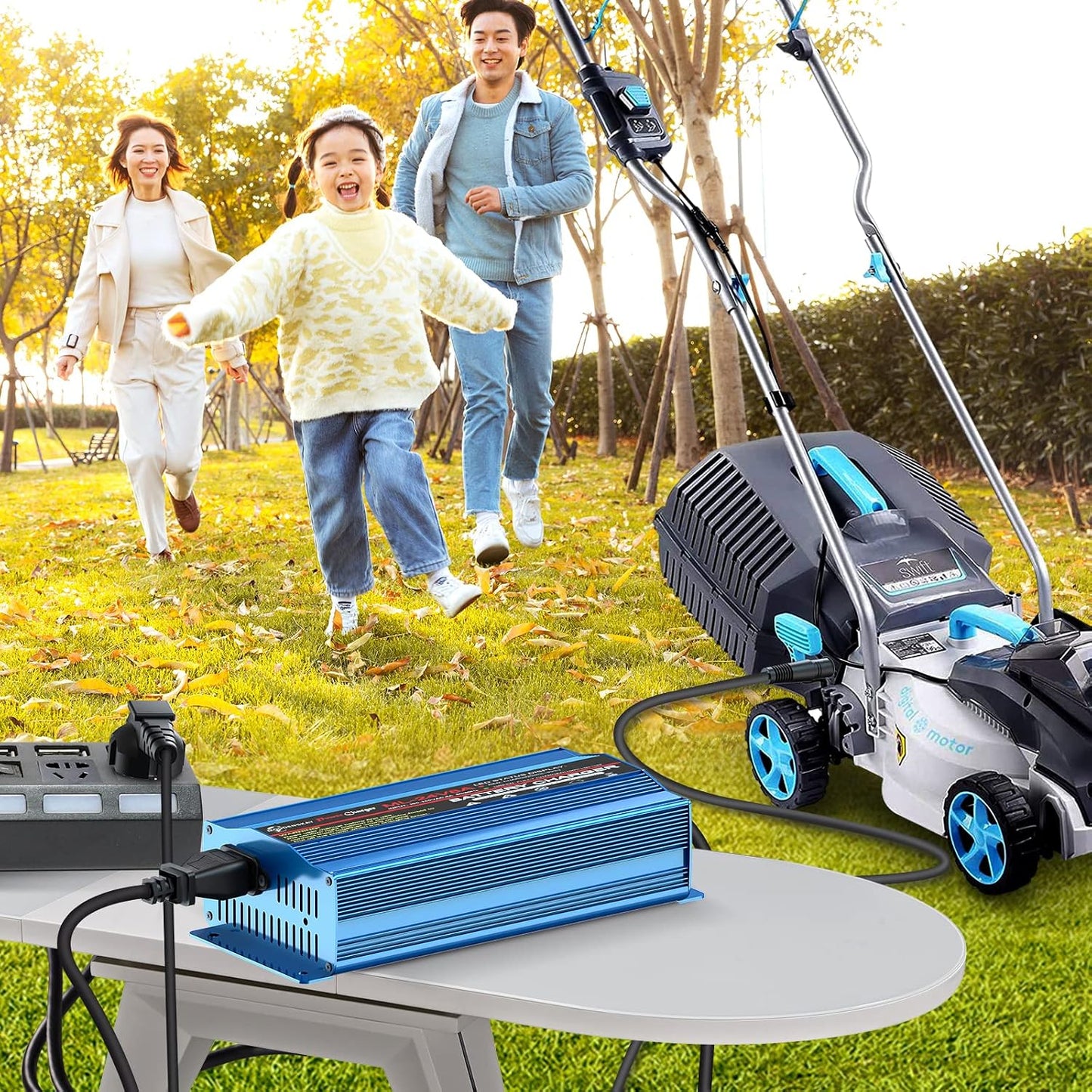 MOUDENSKAY 24V 8A Smart Automatic Battery Charger with XLR Connection for Scooter Wheelchair Car Motorcycle