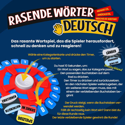 Esley Rasend German Press Word Game: Timed Family Fun Challenge for All Ages