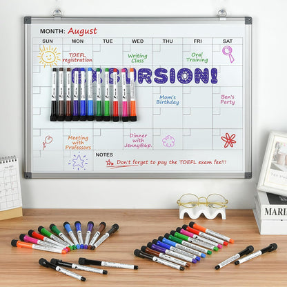 POPRUN 36-Count Fine Tip Magnetic Dry Erase Markers – 11 Colors