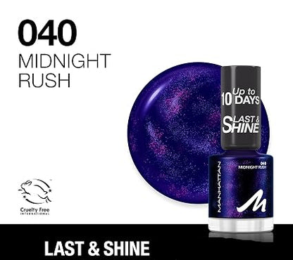 MANHATTAN Cosmetics Last & Shine Nail Polish 8ml, 040 Midnight Rush