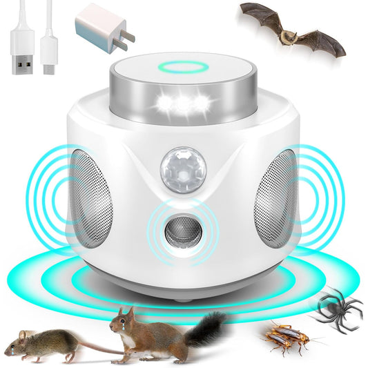 Ultrasonic Rodent Repellent: Indoor Mice Pest Control with 360° PIR Sensor