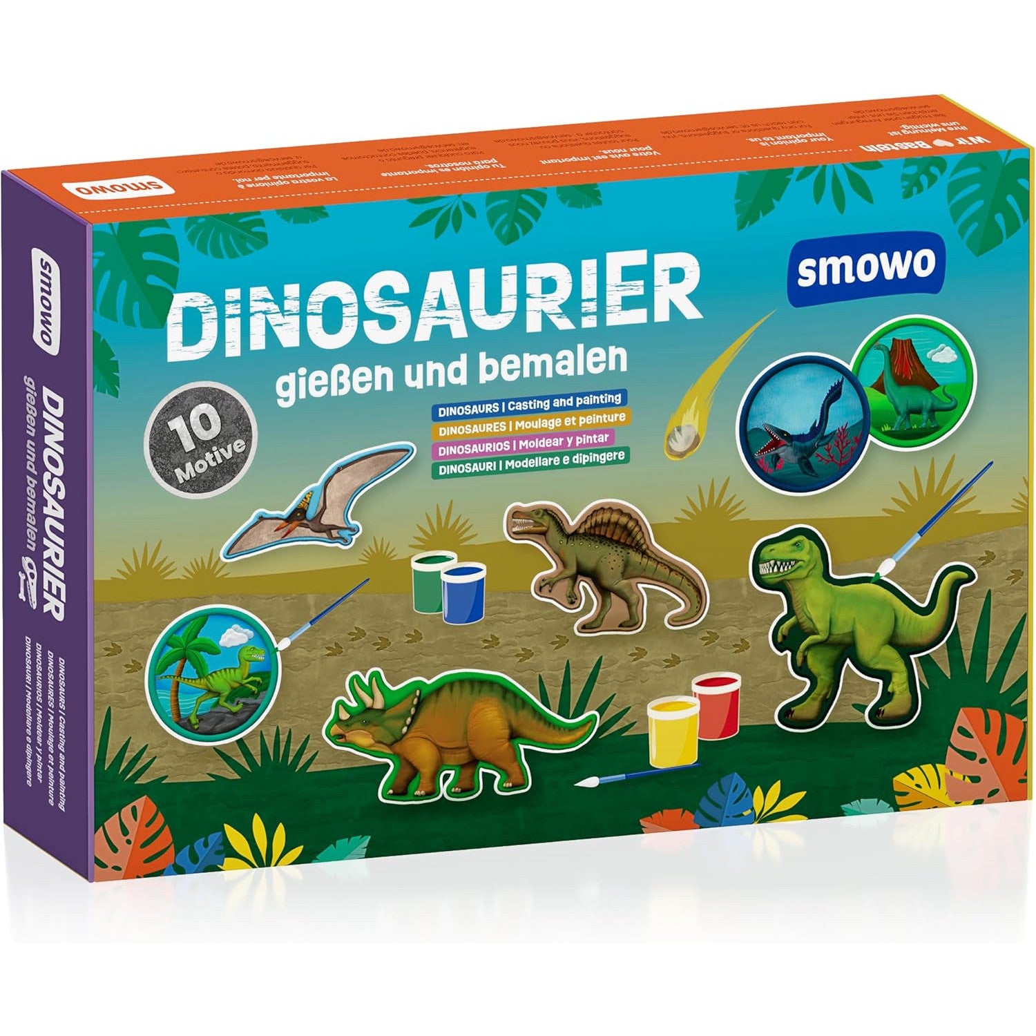 Smowo 10-Piece Dinosaur Plaster Casting & Painting Kit