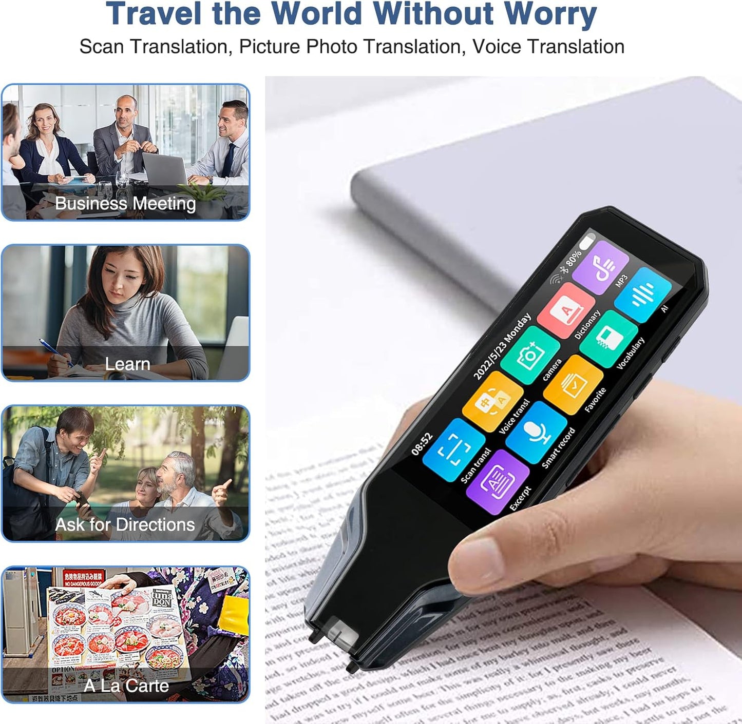 Lieberwell Multilingual Translation Pen with 5MP Camera and 4-Inch Touchscreen