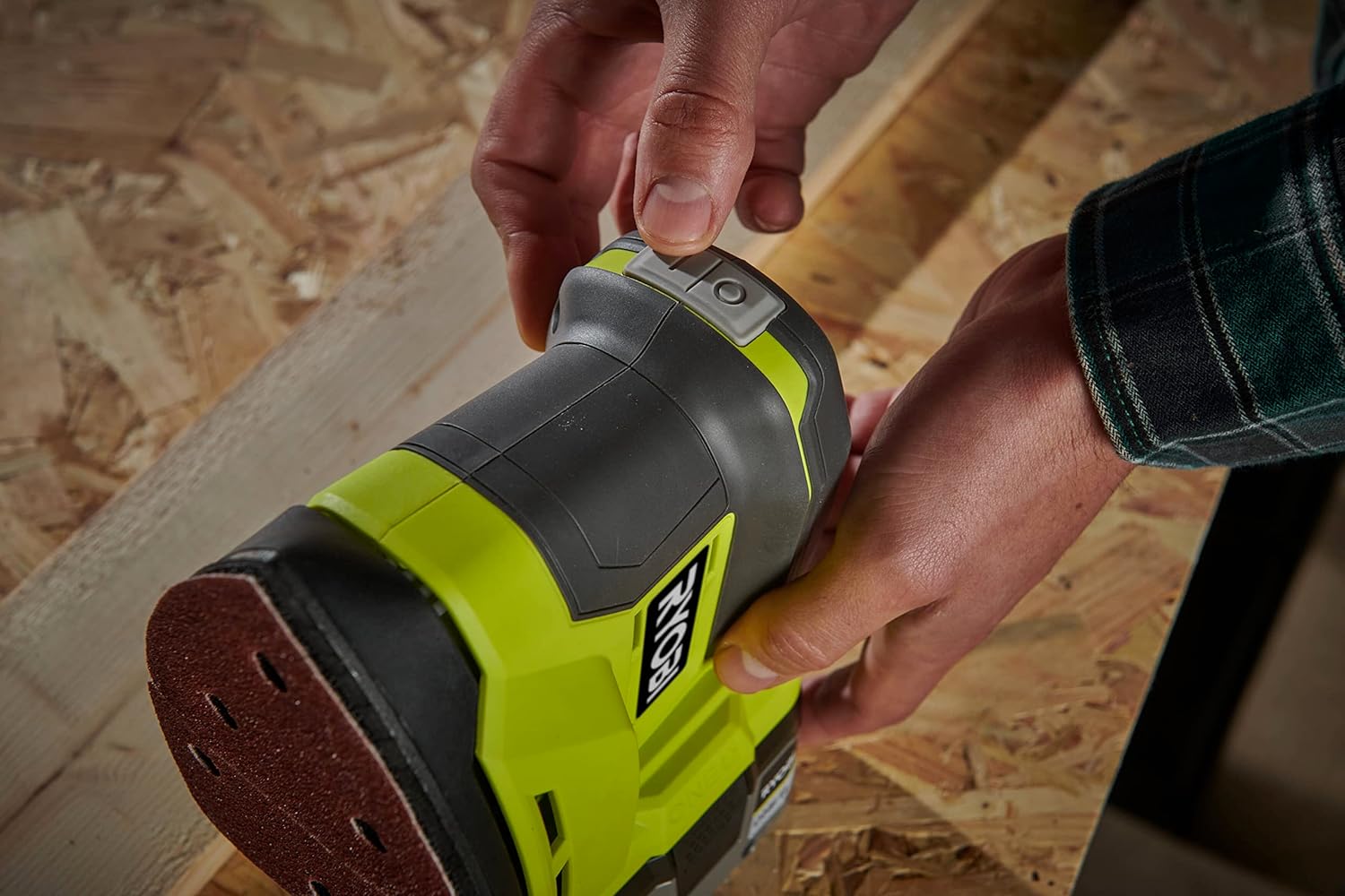 Ryobi 18V ONE+ Cordless Corner Palm Sander – Compact Triangular Pad