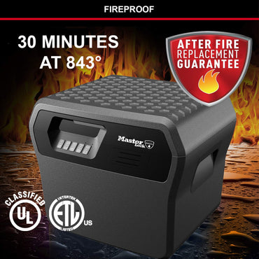 Master Lock Fireproof Document Box: ETL-Certified, Waterproof, Electronic Combination Lock, 18.5L Capacity