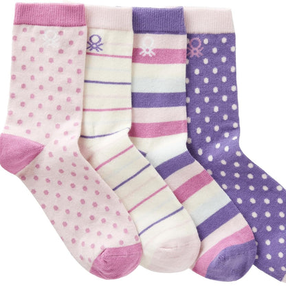 United Colors of Benetton Boys 4-Pair Cotton Calf Socks