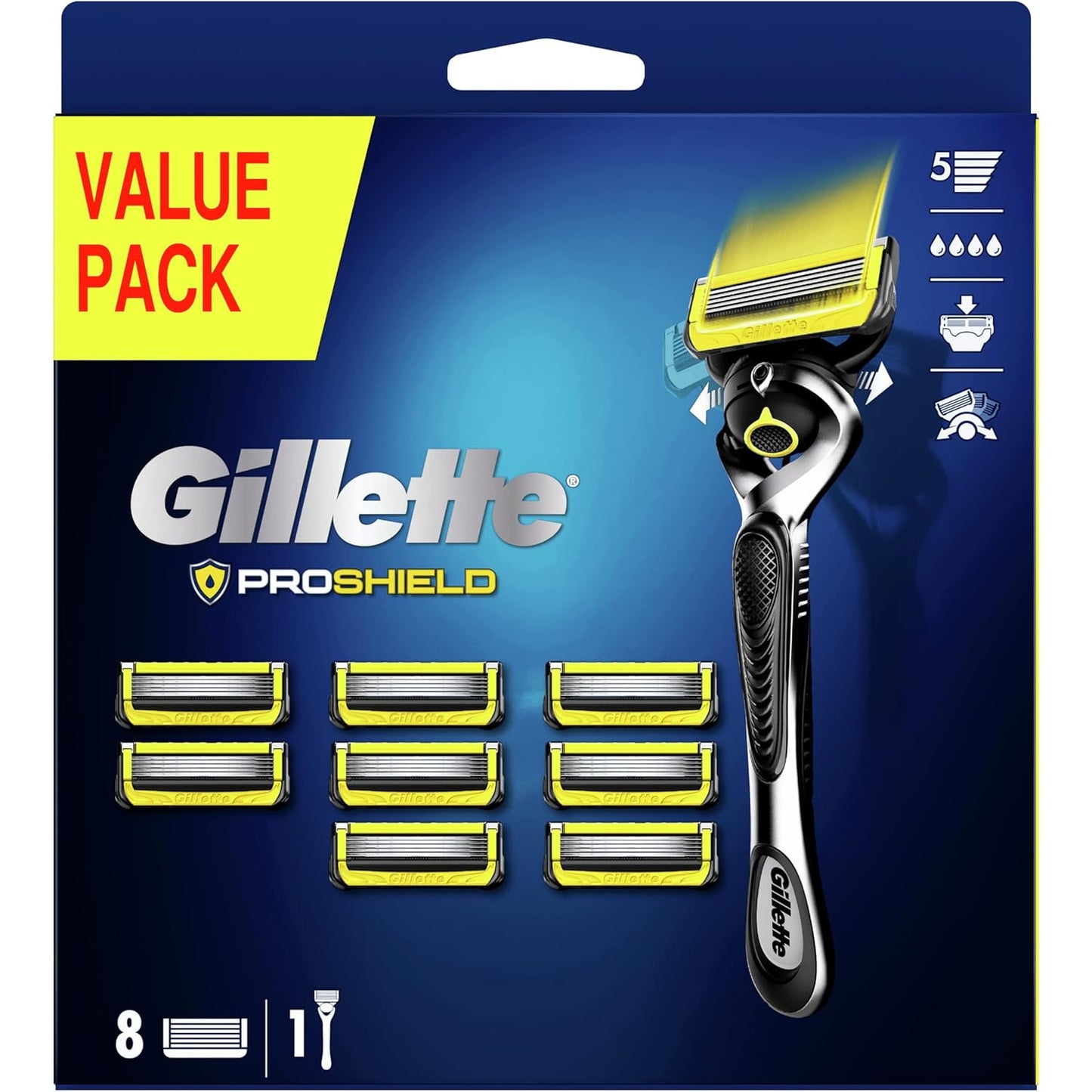 Gillette ProShield 9-Blade Razor with FlexBall Skin Protection