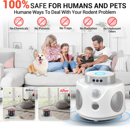 Ultrasonic Rodent Repellent: Indoor Mice Pest Control with 360° PIR Sensor