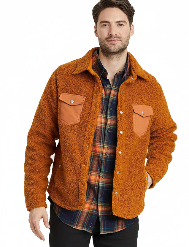 Goodfellow & Co Men's Sherpa Faux Fur Shirt Jacket