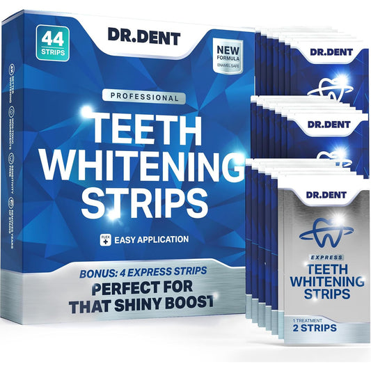 DR.DENT Professional Teeth Whitening Strips – 44 Count, Pain‑Free, At‑Home