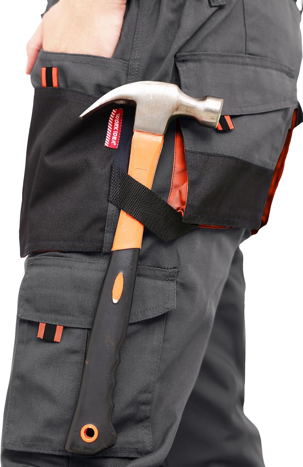 WORK IDEA Men's Oxford Canvas Multi-Pocket Work Pants – Heavy-Duty