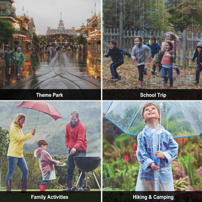 Newbyinn Raincoats 2 Pack EVA Rain Ponchos for Kids with Hood