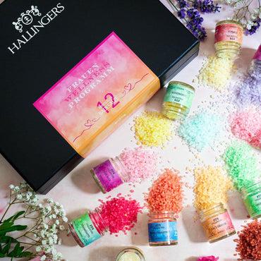 Hallingers 12-Piece Dead Sea Bath Salt Gift Set – Aromatic Mini Jars