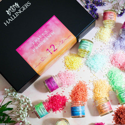 Hallingers 12-Piece Dead Sea Bath Salt Gift Set – Aromatic Mini Jars
