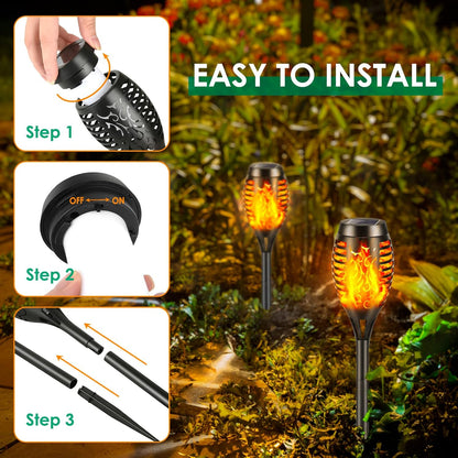 YAZEKY MAS-SJ7-332 Solar Torch Lights 12 LED 6-Pack
