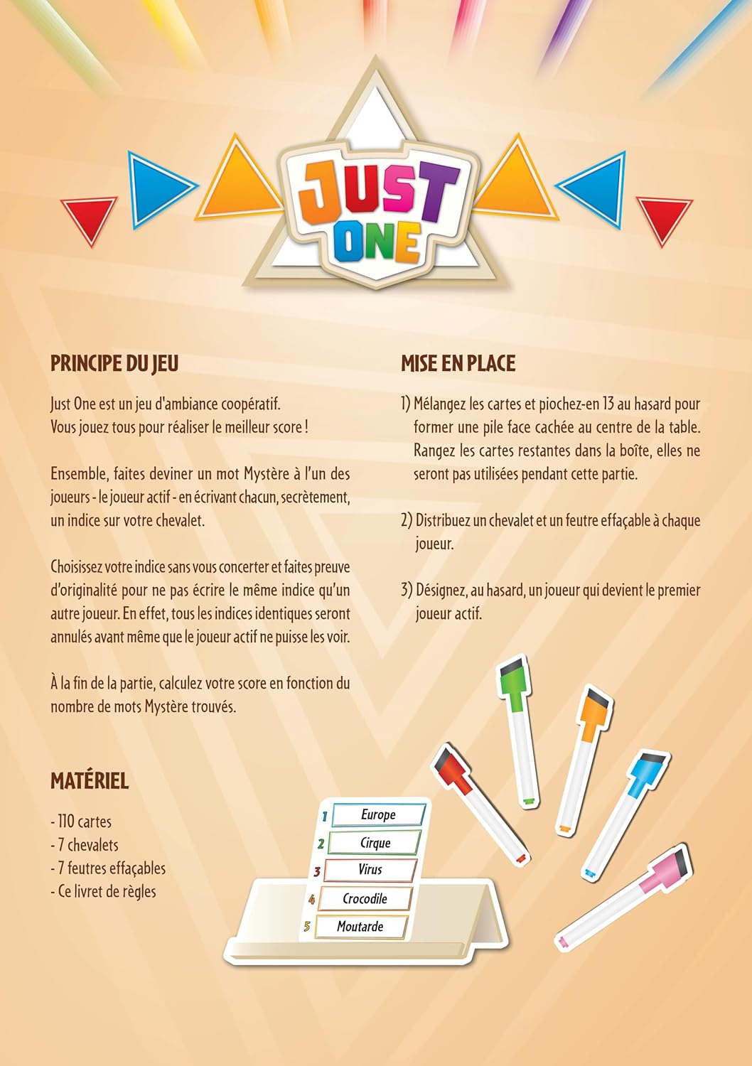 Just One French Party Game – 3-7 Players, 550 Words