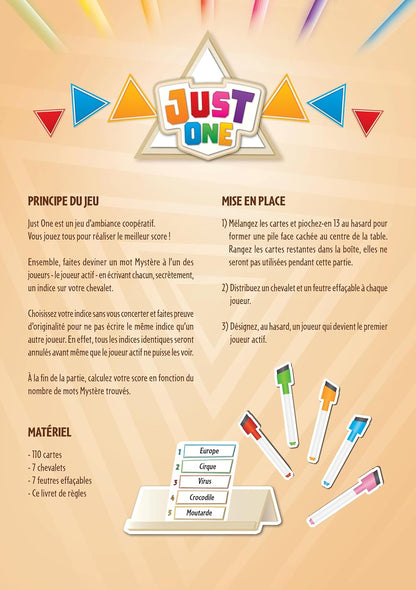 Just One French Party Game – 3-7 Players, 550 Words