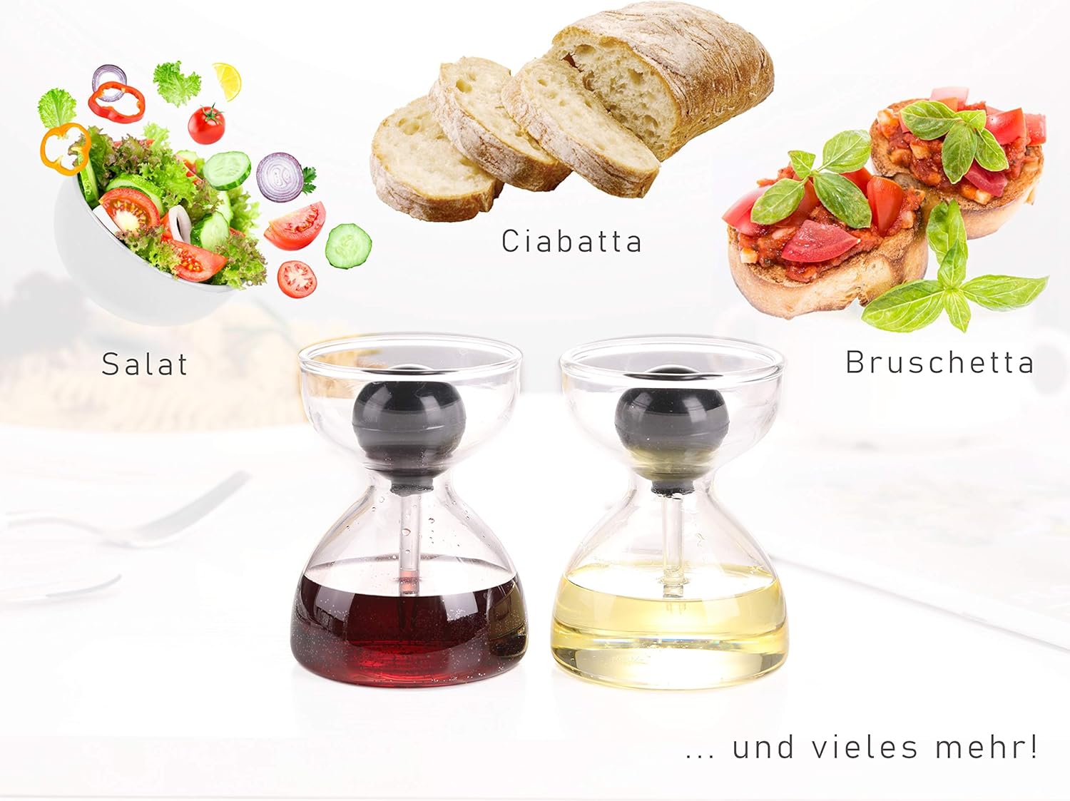 DropD'olio Premium Oil and Vinegar Dispenser Set with Glass Pipette