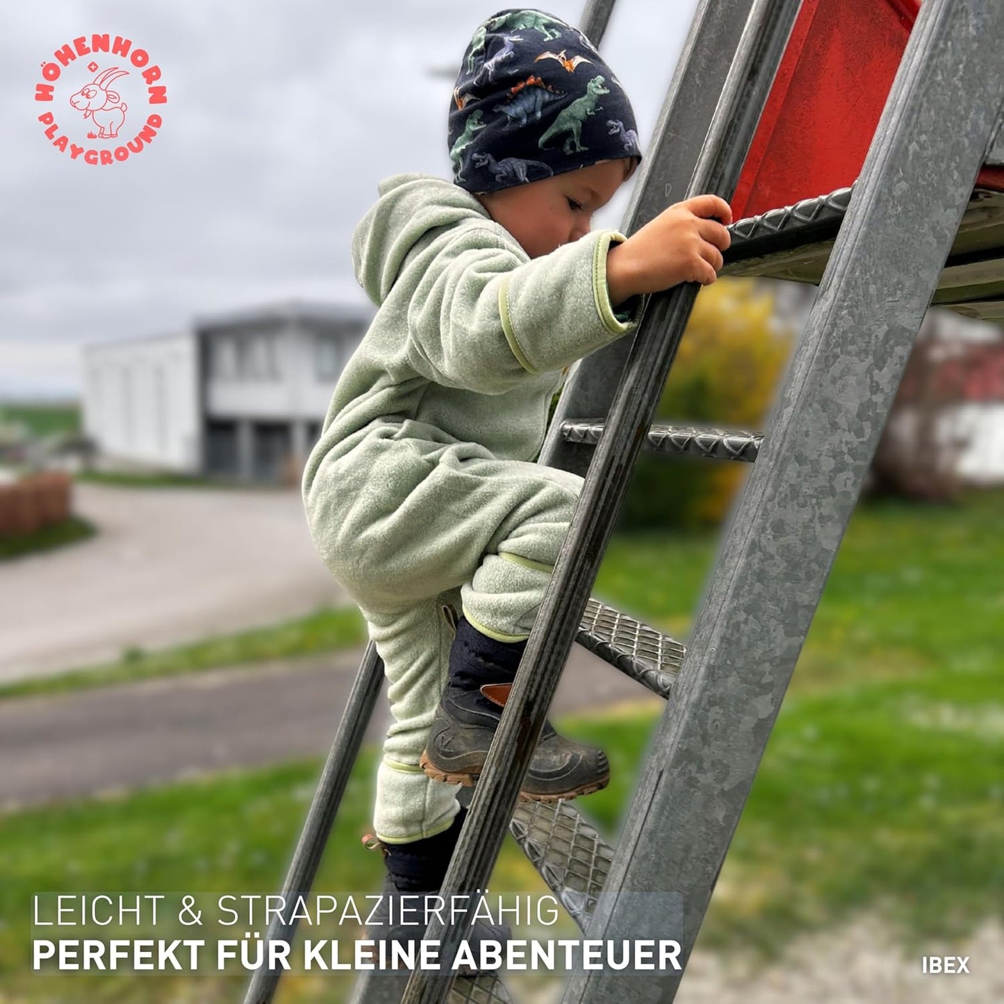 Hoehenhorn Ibex Baby Fleece Overall Winter Herbst Strampler Kleinkind mit Kapuze